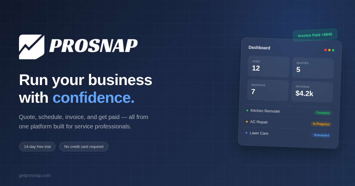 Prosnap ProSnap — Business Management for Service Professionals